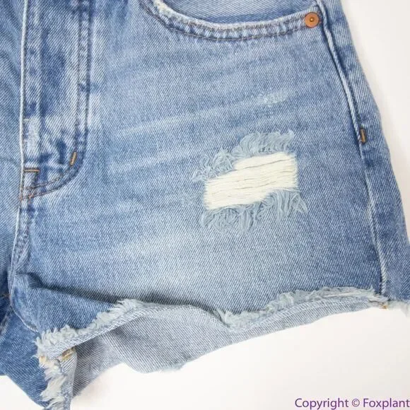 NEW Madewell Relaxed Denim Shorts in Homecrest Wash: Ripped Edition, 25‎